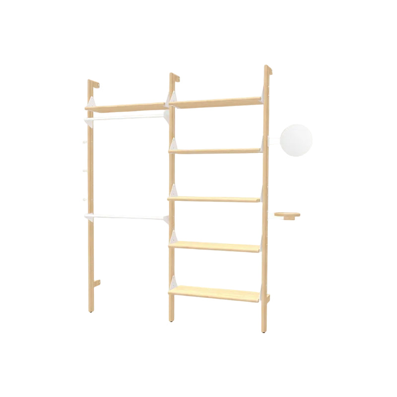 Gus Modern Branch-2 Display Unit — Blonde Uprights White Brackets Blonde Shelves