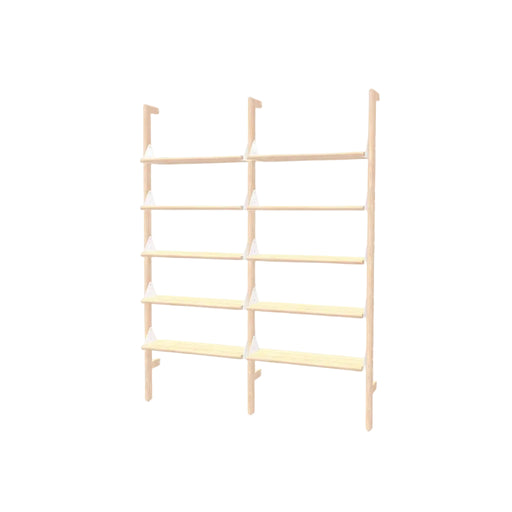 Gus Modern Branch-2 Shelving Unit — Blonde Uprights White Brackets Blonde Shelves