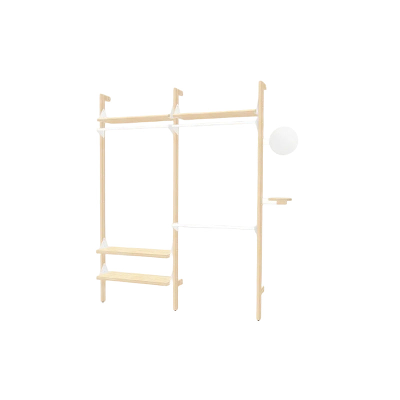 Gus Modern Branch-2 Wardrobe Unit — Blonde Uprights White Brackets Blonde Shelves