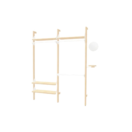 Gus Modern Branch-2 Wardrobe Unit — Blonde Uprights White Brackets Blonde Shelves