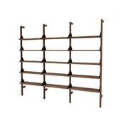 Gus Modern Branch-3 Shelving Unit — Walnut Uprights Black Brackets Walnut Shelves