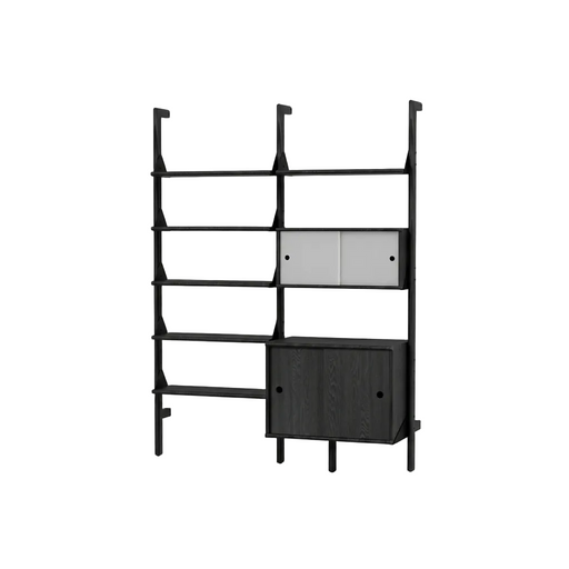Gus Modern Branch-2 Multi Storage Unit with Shelves — Black Uprights Black Brackets Black Shelves