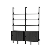 Gus Modern Branch-2 Storage Unit — Black Uprights Black Brackets Black Shelves
