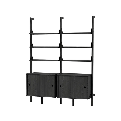 Gus Modern Branch-2 Storage Unit — Black Uprights Black Brackets Black Shelves