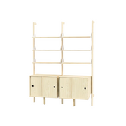 Gus Modern Branch-2 Storage Unit — Blonde Uprights White Brackets Blonde Shelves