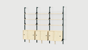Gus Modern Branch-3 Storage Unit — Black Uprights Black Brackets Blonde Shelves