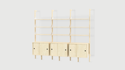 Gus Modern Branch-3 Storage Unit — Blonde Uprights White Brackets Blonde Shelves