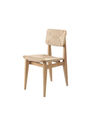 C-Chair Dining Chair- Unupholstered French Cane Chairs Gubi Oak Oiled Paper Cord 