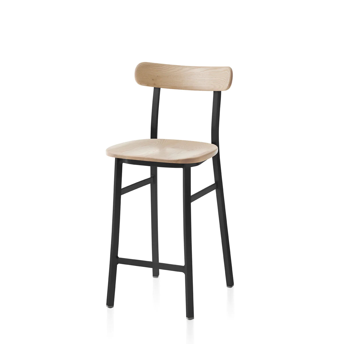 Emeco Utility Stool Chair Emeco Counter Height Black Powder Coated Ash