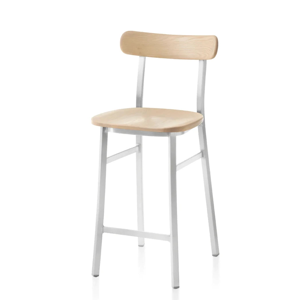 Emeco Utility Stool Chair Emeco Counter Height Hand Brushed Accoya