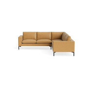 New Standard Sectional Sofa BluDot Right Camel Leather - Black Legs 
