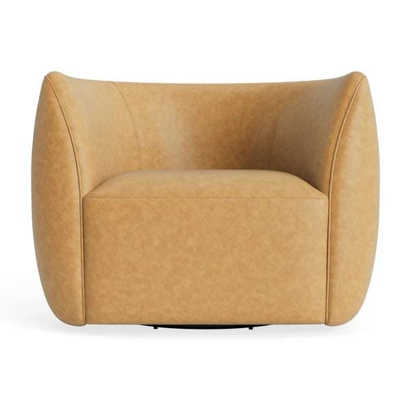 Council Swivel Lounge Chair lounge chair BluDot Camel Leather 