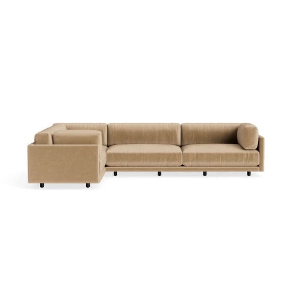 Sunday Sofa w/ Chaise Sofa BluDot Left Arm Camel Velvet 