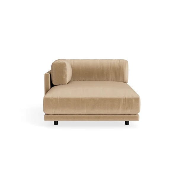 Sunday Chaise Chaise Longue BluDot Left Arm Camel Velvet 