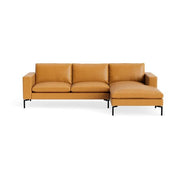 New Standard Sofa with Chaise Sofa BluDot Right Canyon Leather - Black Legs 