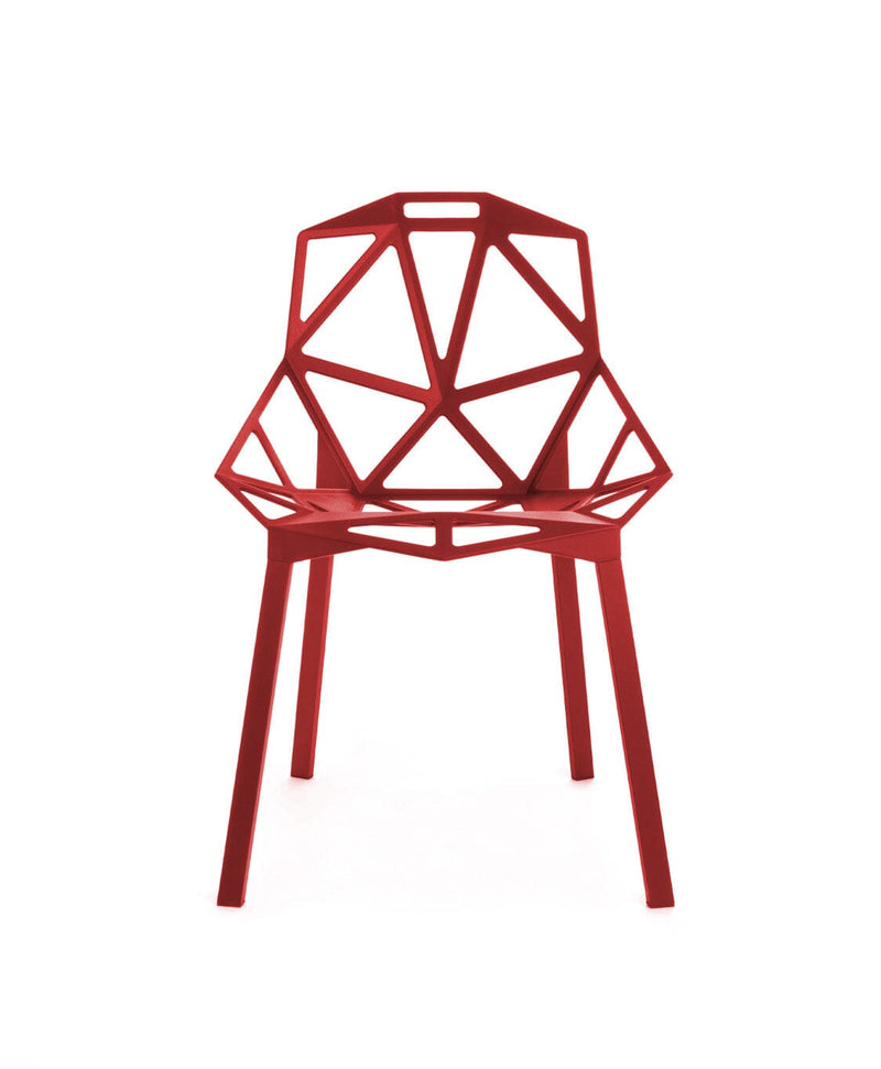 Chair One Stacking - Star Base - 2-Pack Outdoors Magis Red Seat & Legs 