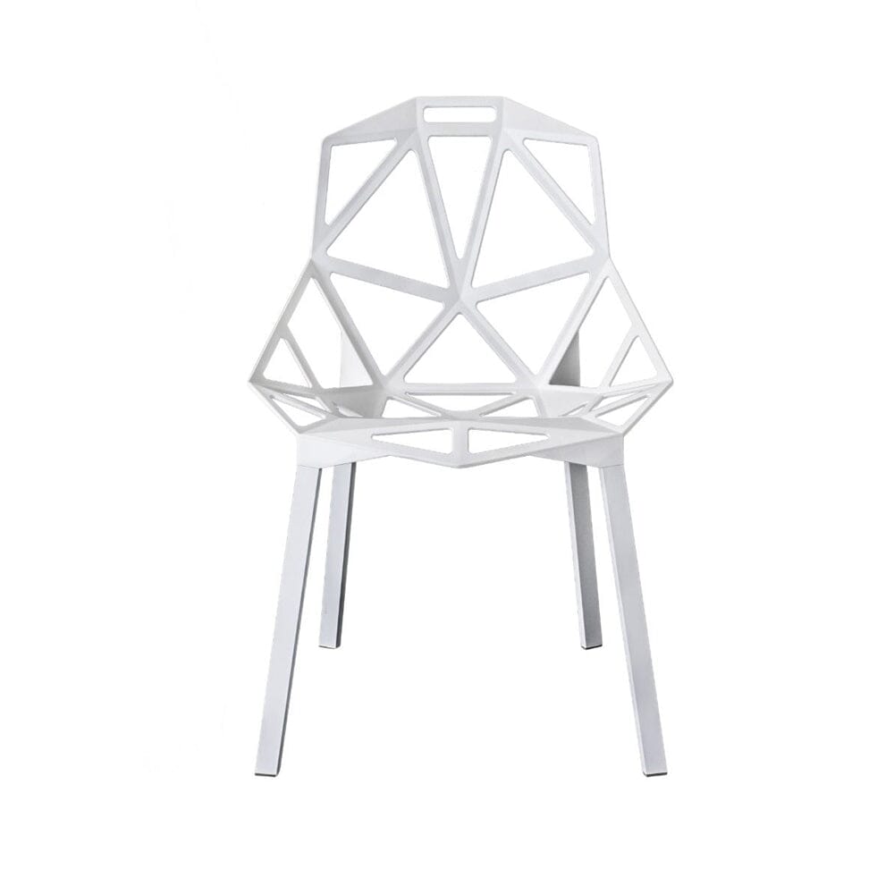 Chair One Stacking 2-Pack Outdoors Magis White Seat &amp; Legs magis chair one with 4 star base 2-pack by Konstantin Grcic from Magis CA Modern Home