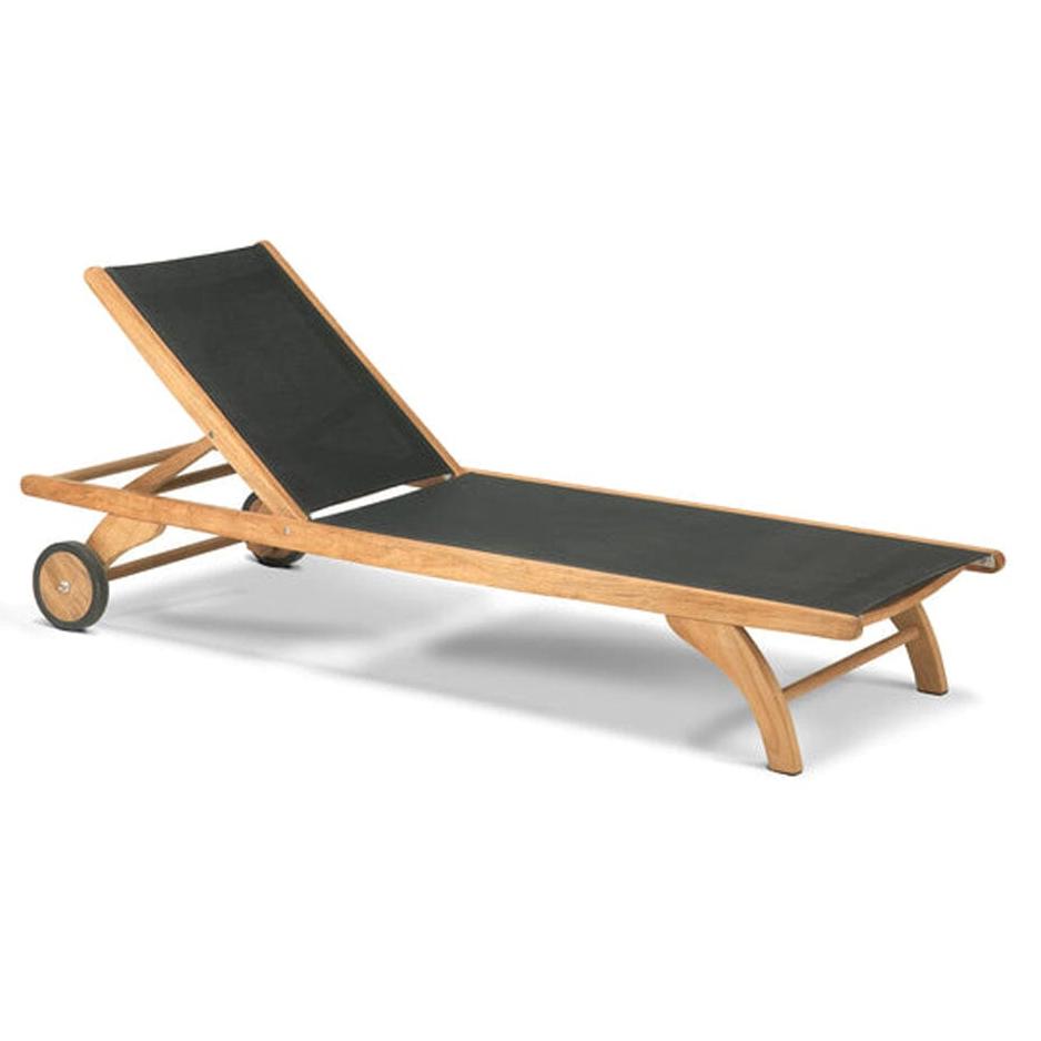 Columbus Sunbed chaise lounge Skagerak by Fritz Hansen Black 