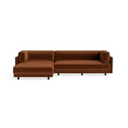 Sunday Small Sofa with Chaise Sofa BluDot Copper Velvet Left Chaise 