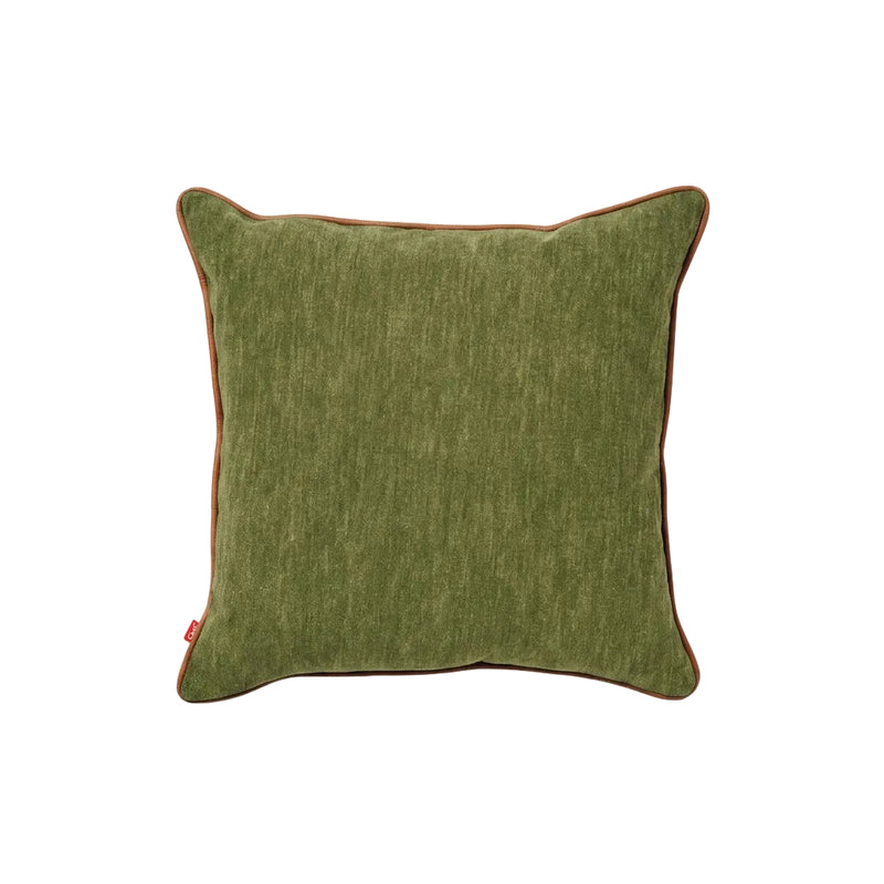 Gus Modern Duo Pillow — Bastille Clover/Saddle Brown Leather / 20x20