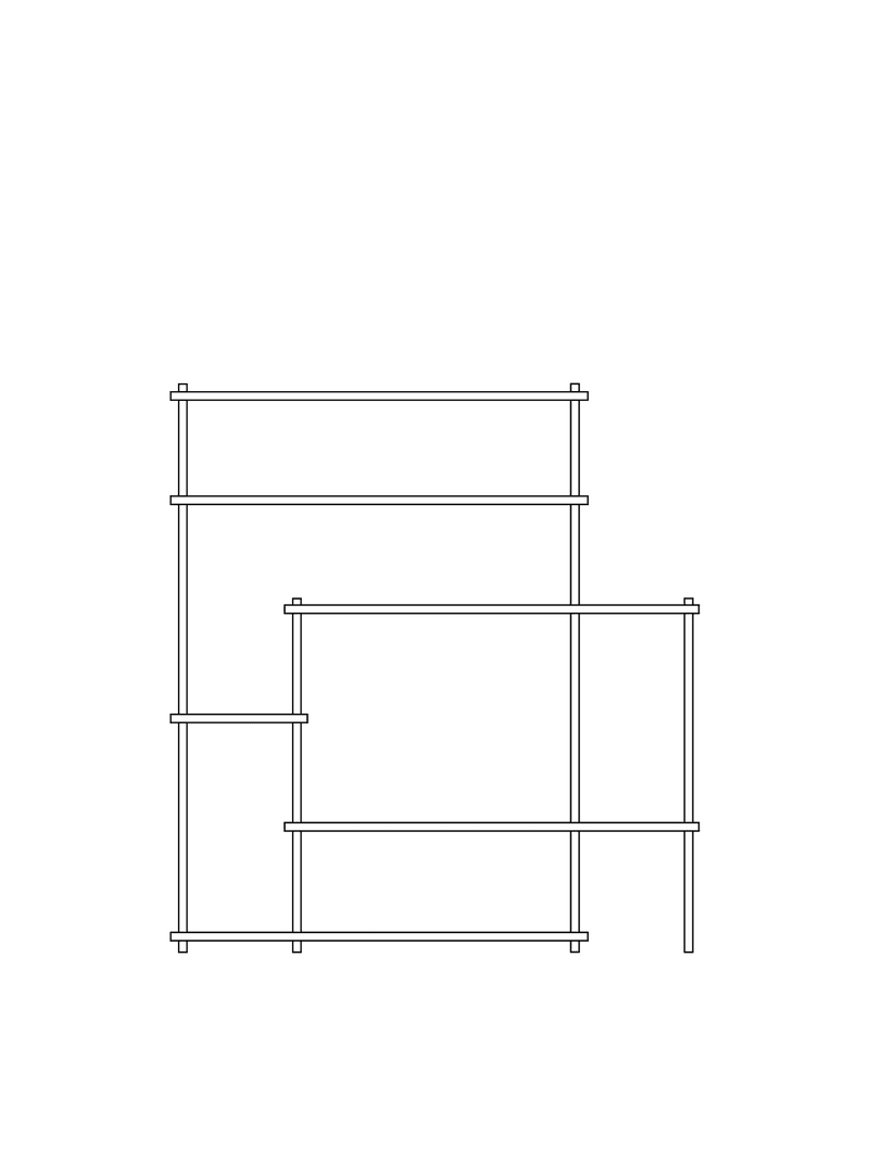 Elevate Shelving System Modular storage Woud Configuration 11 White Pigmented Oak 