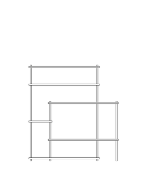 Elevate Shelving System Modular storage Woud Configuration 11 White Pigmented Oak 