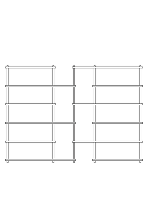 Elevate Shelving System Modular storage Woud Configuration 12 White Pigmented Oak 