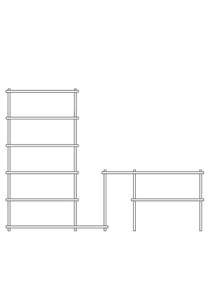Elevate Shelving System Modular storage Woud Configuration 13 White Pigmented Oak 