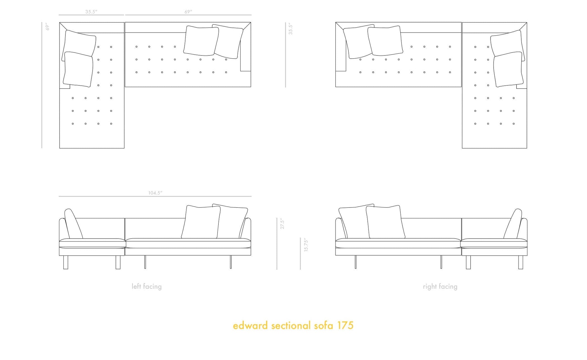 Edward Sectional Sofa 175 Sofa Bensen 