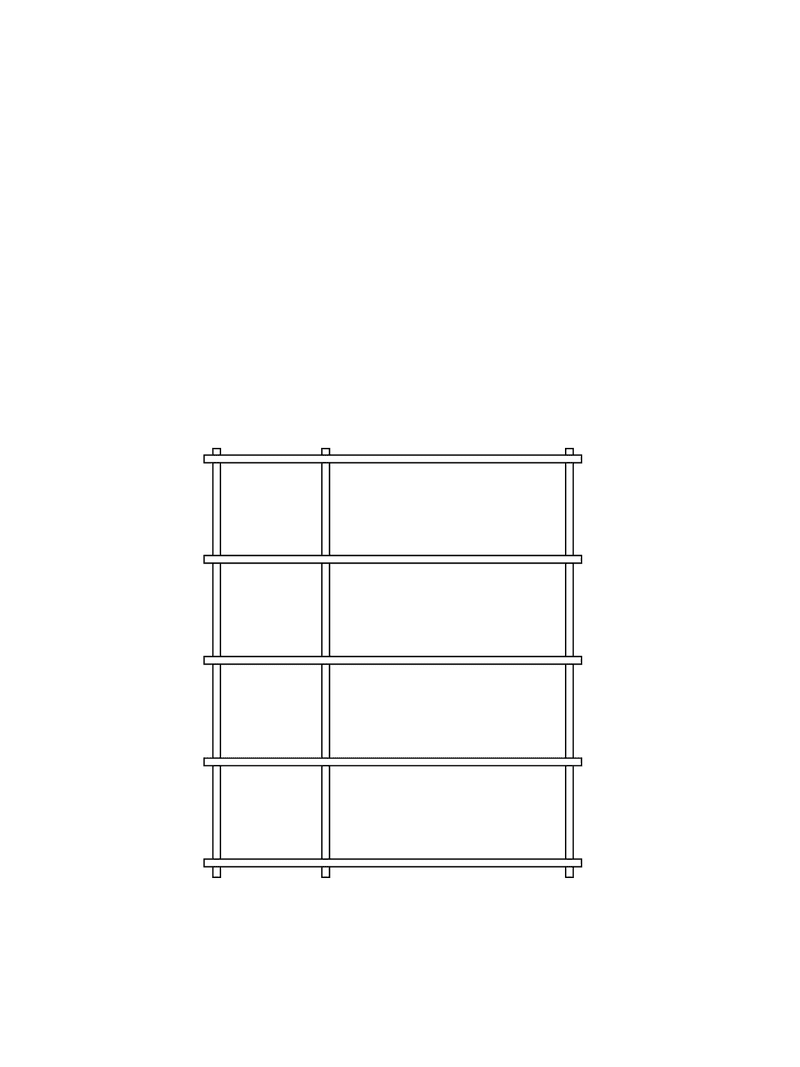 Elevate Shelving System Modular storage Woud Configuration 9 White Pigmented Oak 