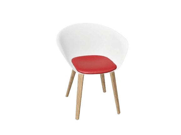 Duna 02 Wood Leg Chair With Seat Cushion Chairs Arper 