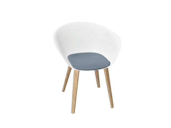 Duna 02 Wood Leg Chair With Seat Cushion Chairs Arper 