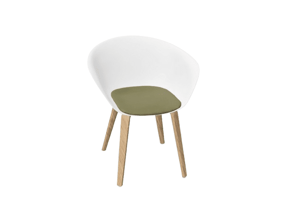 Duna 02 Wood Leg Chair With Seat Cushion Chairs Arper 