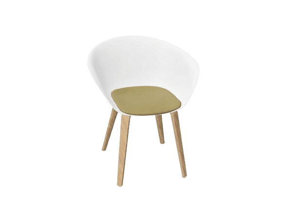 Duna 02 Wood Leg Chair With Seat Cushion Chairs Arper 