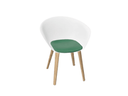 Duna 02 Wood Leg Chair With Seat Cushion Chairs Arper 