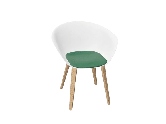 Duna 02 Wood Leg Chair With Seat Cushion Chairs Arper 