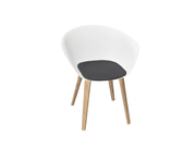 Duna 02 Wood Leg Chair With Seat Cushion Chairs Arper 