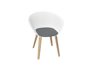 Duna 02 Wood Leg Chair With Seat Cushion Chairs Arper 