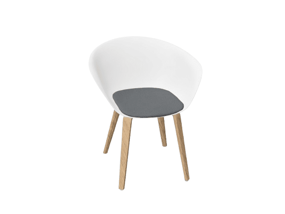 Duna 02 Wood Leg Chair With Seat Cushion Chairs Arper 