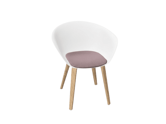 Duna 02 Wood Leg Chair With Seat Cushion Chairs Arper 