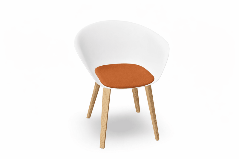Duna 02 Wood Leg Chair With Seat Cushion Chairs Arper 