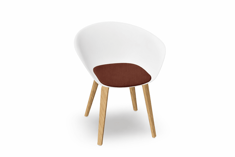 Duna 02 Wood Leg Chair With Seat Cushion Chairs Arper 