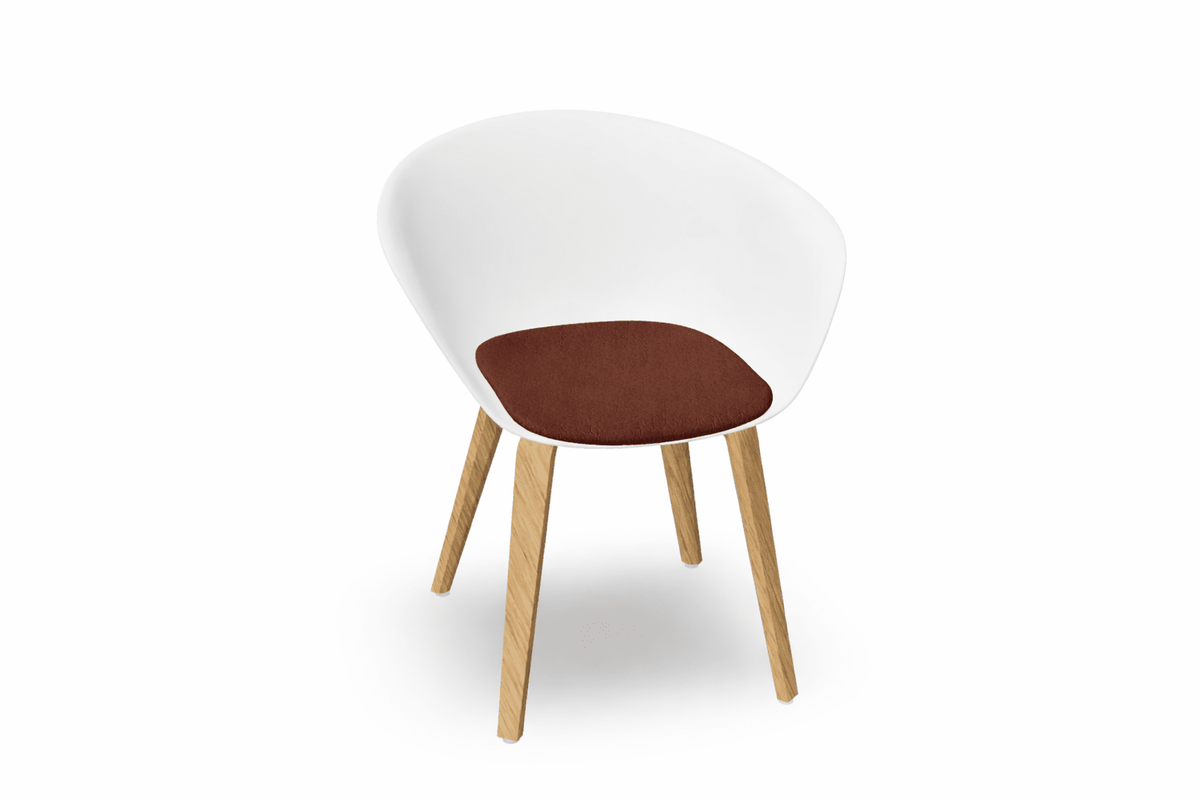 Duna 02 Wood Leg Chair With Seat Cushion Chairs Arper 