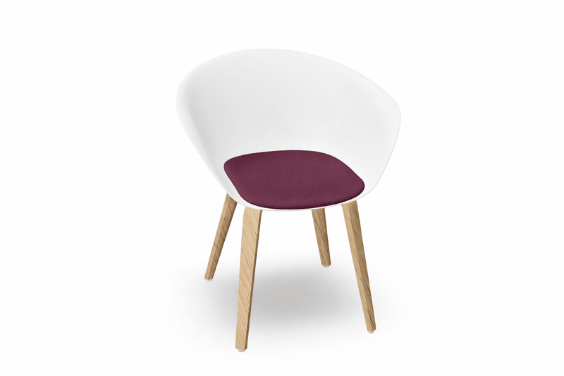 Duna 02 Wood Leg Chair With Seat Cushion Chairs Arper 