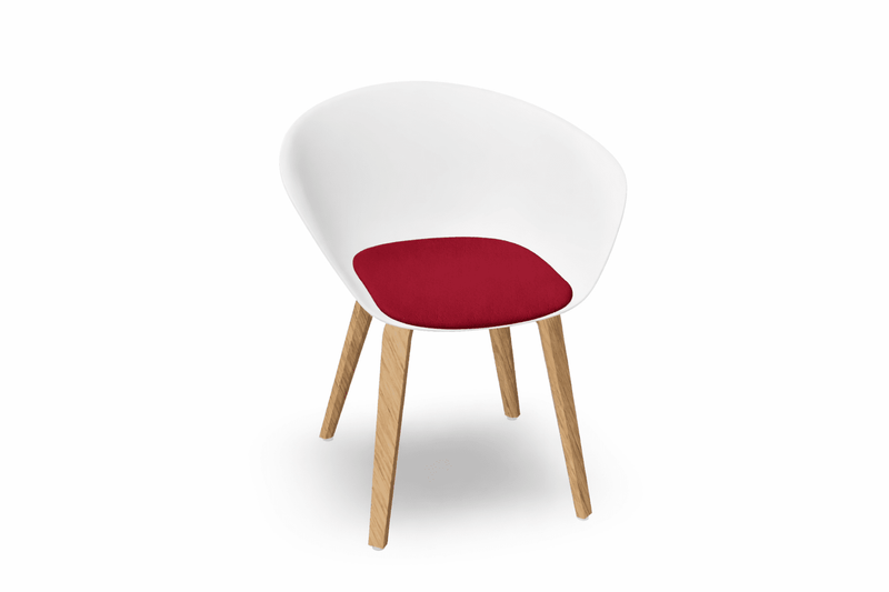 Duna 02 Wood Leg Chair With Seat Cushion Chairs Arper 