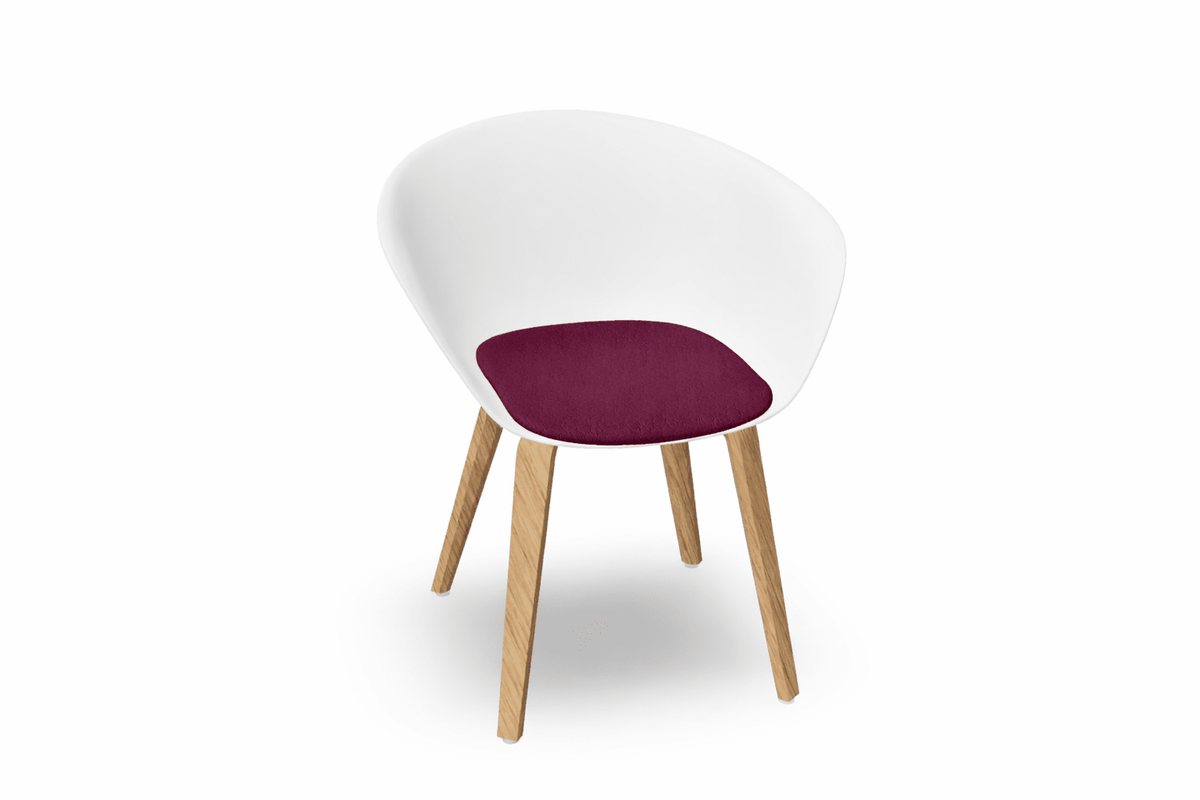 Duna 02 Wood Leg Chair With Seat Cushion Chairs Arper 