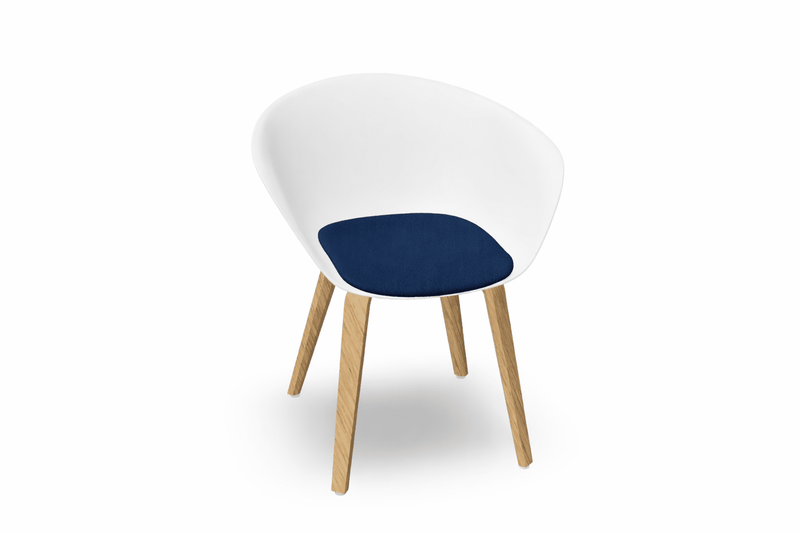 Duna 02 Wood Leg Chair With Seat Cushion Chairs Arper 