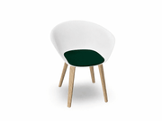 Duna 02 Wood Leg Chair With Seat Cushion Chairs Arper 