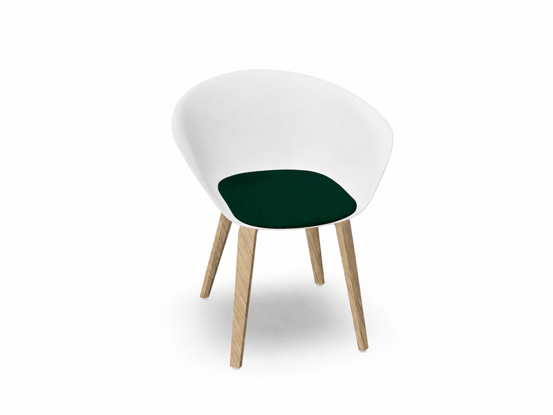 Duna 02 Wood Leg Chair With Seat Cushion Chairs Arper 