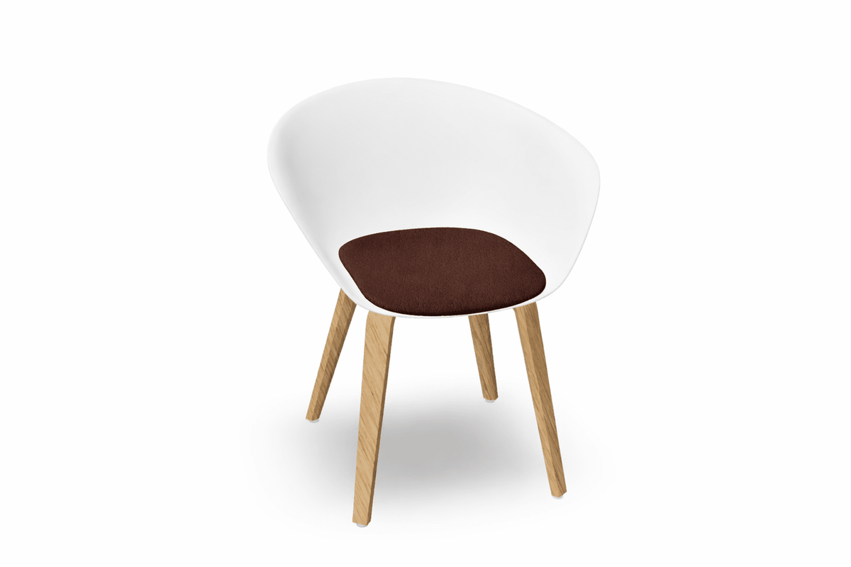 Duna 02 Wood Leg Chair With Seat Cushion Chairs Arper 